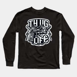 Thug Life Monochrome Vector Long Sleeve T-Shirt